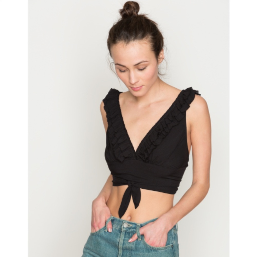 Only hearts ruffle bra top, sz m, NWT